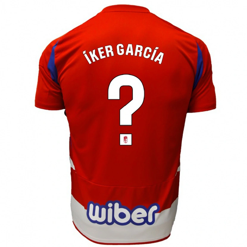 Danxen Kinderen Íker García #0 Rood Wit Blauw Thuisshirt Thuistenue 2024/25 T-Shirt