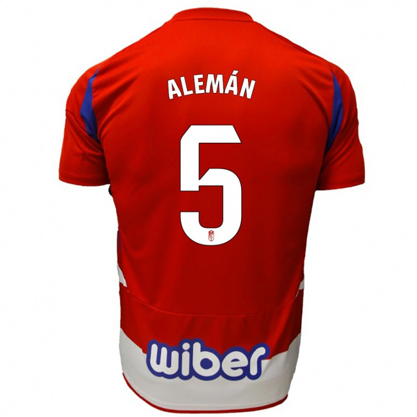 Danxen Kinderen Carlos Alemán #5 Rood Wit Blauw Thuisshirt Thuistenue 2024/25 T-Shirt