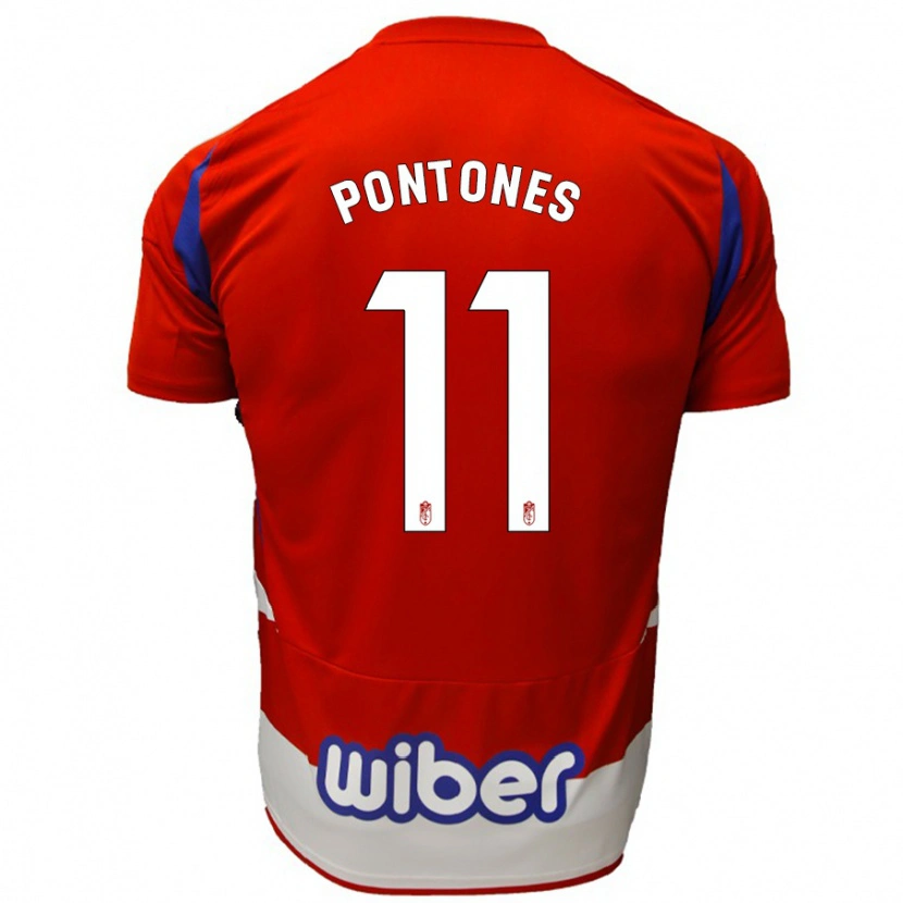 Danxen Kinderen Juan Carlos Pontones #11 Rood Wit Blauw Thuisshirt Thuistenue 2024/25 T-Shirt