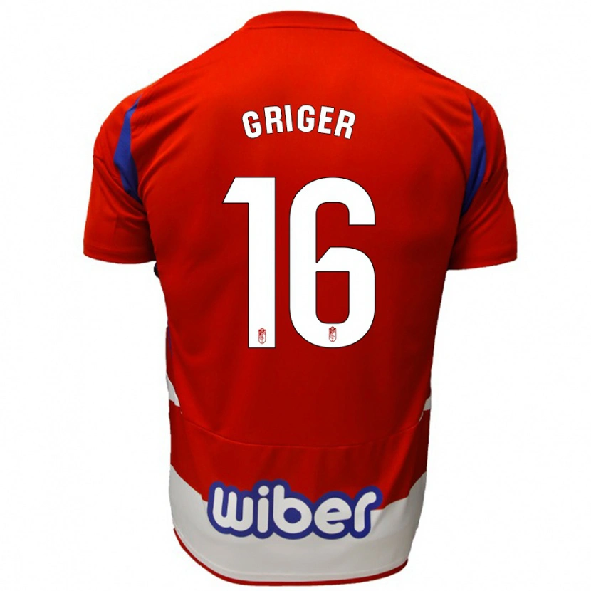 Danxen Kinderen Adam Griger #16 Rood Wit Blauw Thuisshirt Thuistenue 2024/25 T-Shirt