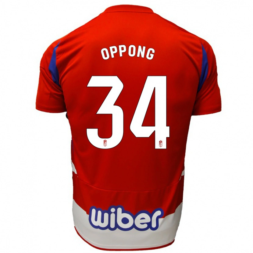 Danxen Kinderen Oscar Naasei Oppong #34 Rood Wit Blauw Thuisshirt Thuistenue 2024/25 T-Shirt