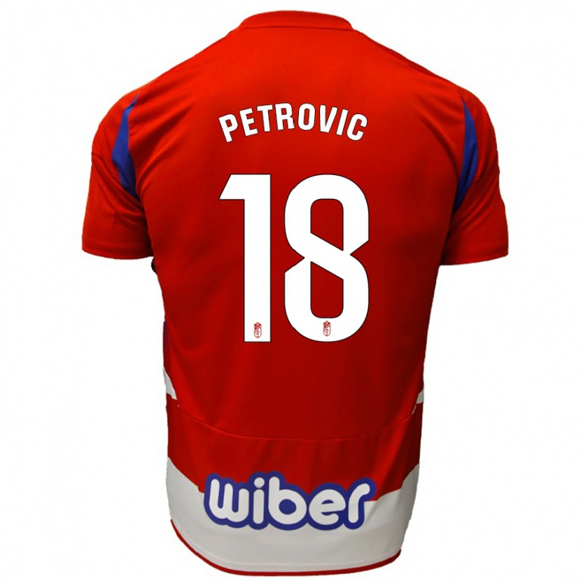 Danxen Kinderen Njegos Petrovic #18 Rood Wit Blauw Thuisshirt Thuistenue 2024/25 T-Shirt