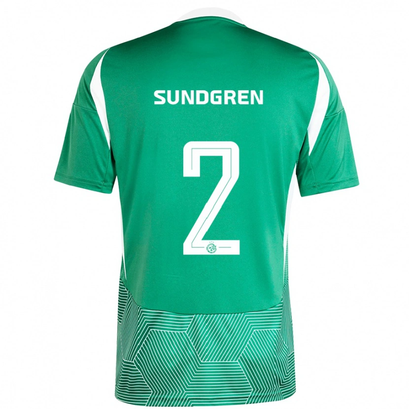 Danxen Kinderen Daniel Sundgren #2 Groen Wit Thuisshirt Thuistenue 2024/25 T-Shirt