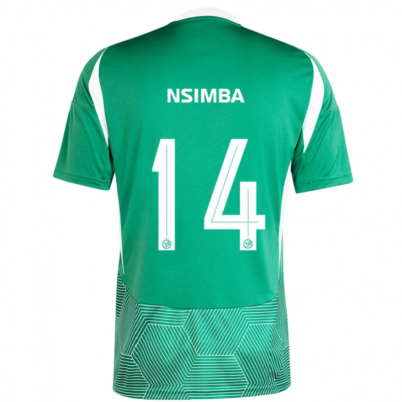 Danxen Kinderen Vital Nsimba #14 Groen Wit Thuisshirt Thuistenue 2024/25 T-Shirt