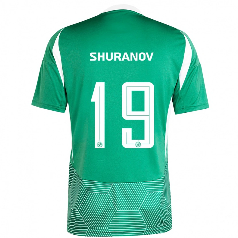 Danxen Kinderen Erik Shuranov #19 Groen Wit Thuisshirt Thuistenue 2024/25 T-Shirt