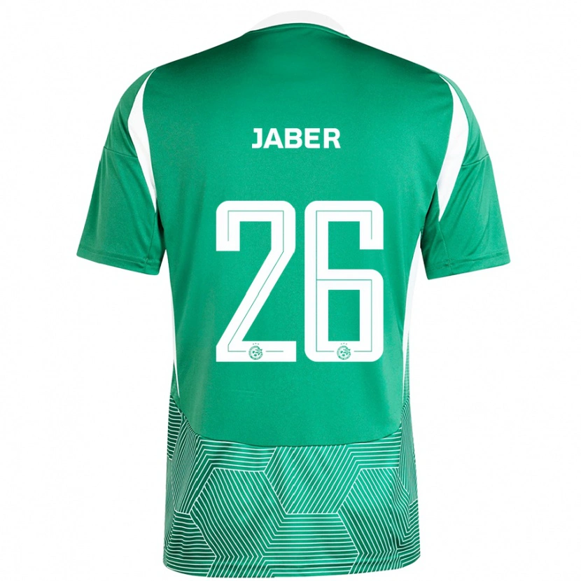 Danxen Kinderen Mahmoud Jaber #26 Groen Wit Thuisshirt Thuistenue 2024/25 T-Shirt