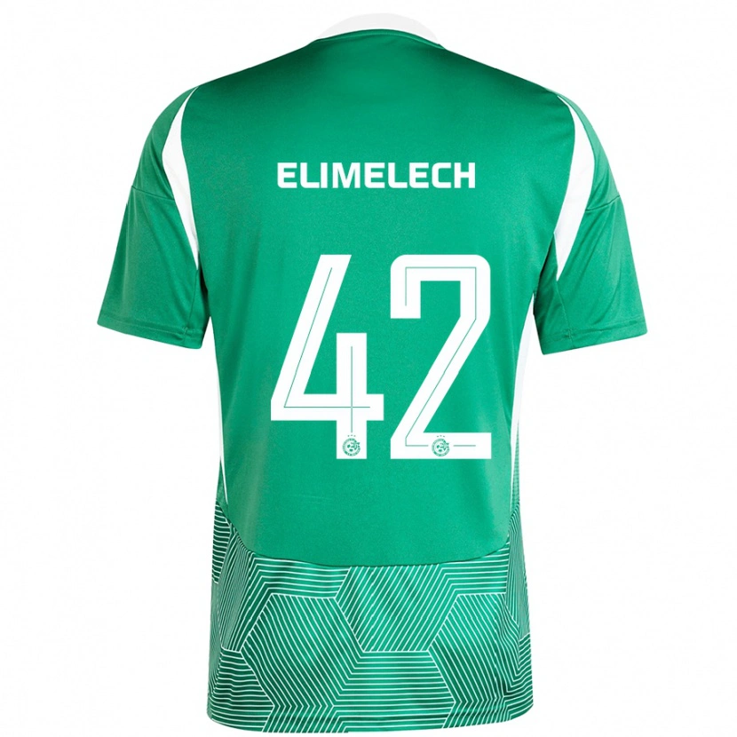 Danxen Kinderen Roey Elimelech #42 Groen Wit Thuisshirt Thuistenue 2024/25 T-Shirt