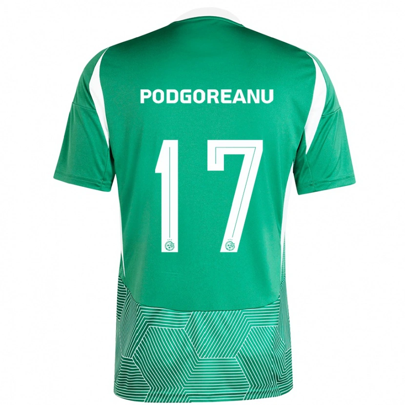 Danxen Kinderen Suf Podgoreanu #17 Groen Wit Thuisshirt Thuistenue 2024/25 T-Shirt