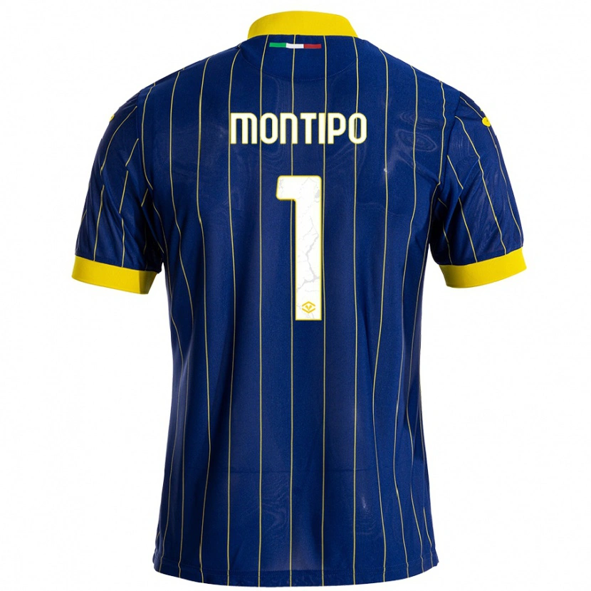 Danxen Kinderen Lorenzo Montipò #1 Blauw Geel Thuisshirt Thuistenue 2024/25 T-Shirt