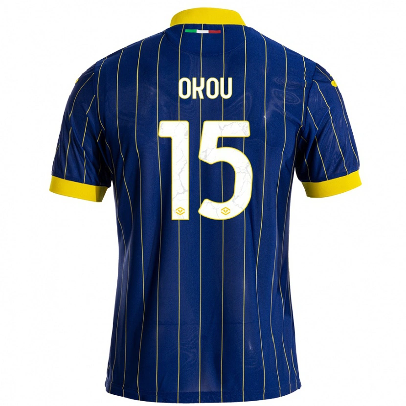 Danxen Kinderen Yllan Okou #15 Blauw Geel Thuisshirt Thuistenue 2024/25 T-Shirt