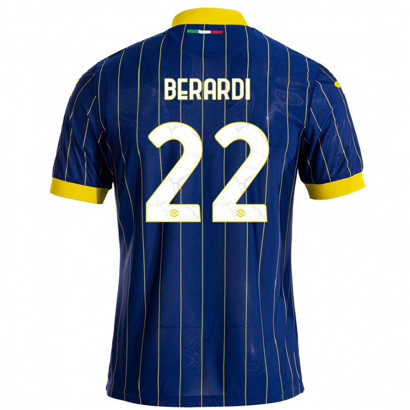 Danxen Kinderen Alessandro Berardi #22 Blauw Geel Thuisshirt Thuistenue 2024/25 T-Shirt