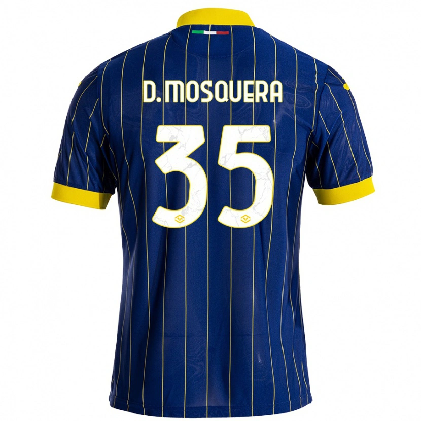 Danxen Kinderen Daniel Mosquera #35 Blauw Geel Thuisshirt Thuistenue 2024/25 T-Shirt