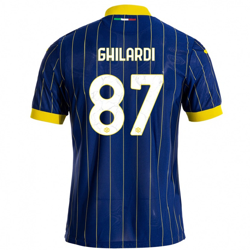 Danxen Kinderen Daniele Ghilardi #87 Blauw Geel Thuisshirt Thuistenue 2024/25 T-Shirt