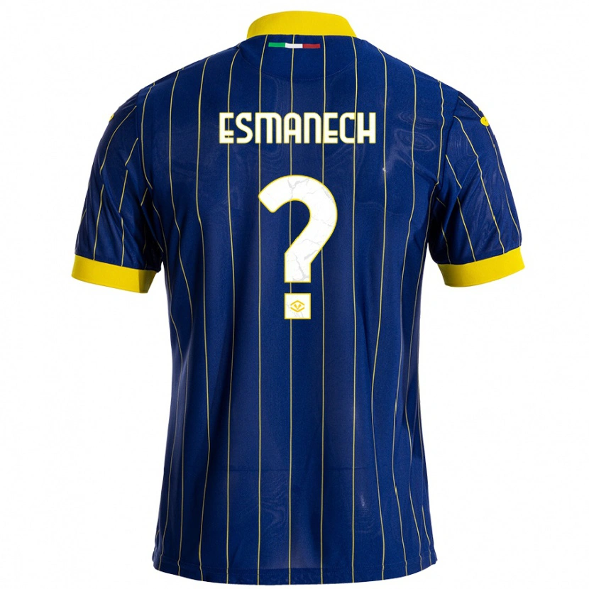 Danxen Kinderen Inigo Esmanech #0 Blauw Geel Thuisshirt Thuistenue 2024/25 T-Shirt