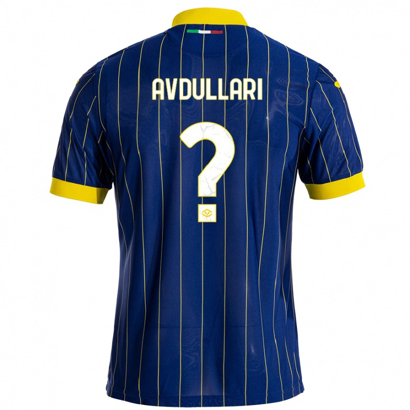 Danxen Kinderen Davide Avdullari #0 Blauw Geel Thuisshirt Thuistenue 2024/25 T-Shirt