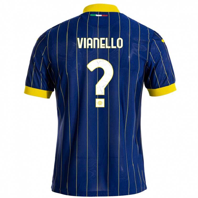 Danxen Kinderen Diego Vianello #0 Blauw Geel Thuisshirt Thuistenue 2024/25 T-Shirt