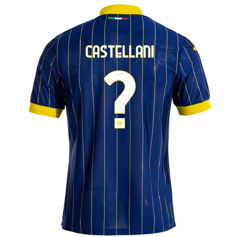 Danxen Kinderen Zeno Castellani #0 Blauw Geel Thuisshirt Thuistenue 2024/25 T-Shirt