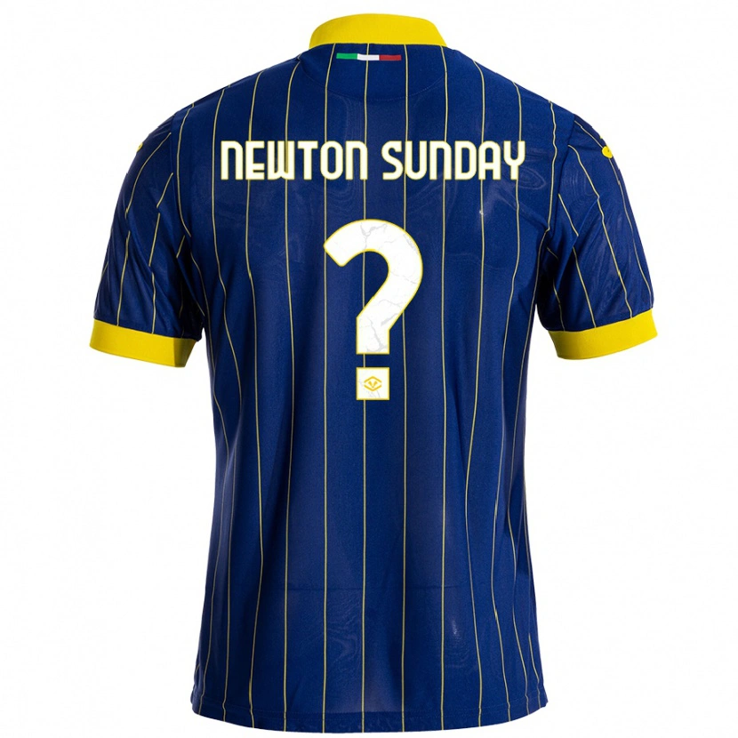 Danxen Kinderen Eloghosa Newton Sunday #0 Blauw Geel Thuisshirt Thuistenue 2024/25 T-Shirt