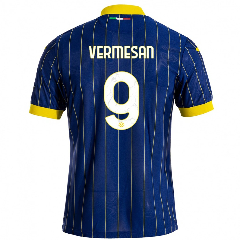 Danxen Kinderen Ioan Vermeșan #9 Blauw Geel Thuisshirt Thuistenue 2024/25 T-Shirt