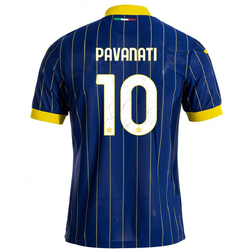 Danxen Kinderen Alessandro Pavanati #10 Blauw Geel Thuisshirt Thuistenue 2024/25 T-Shirt