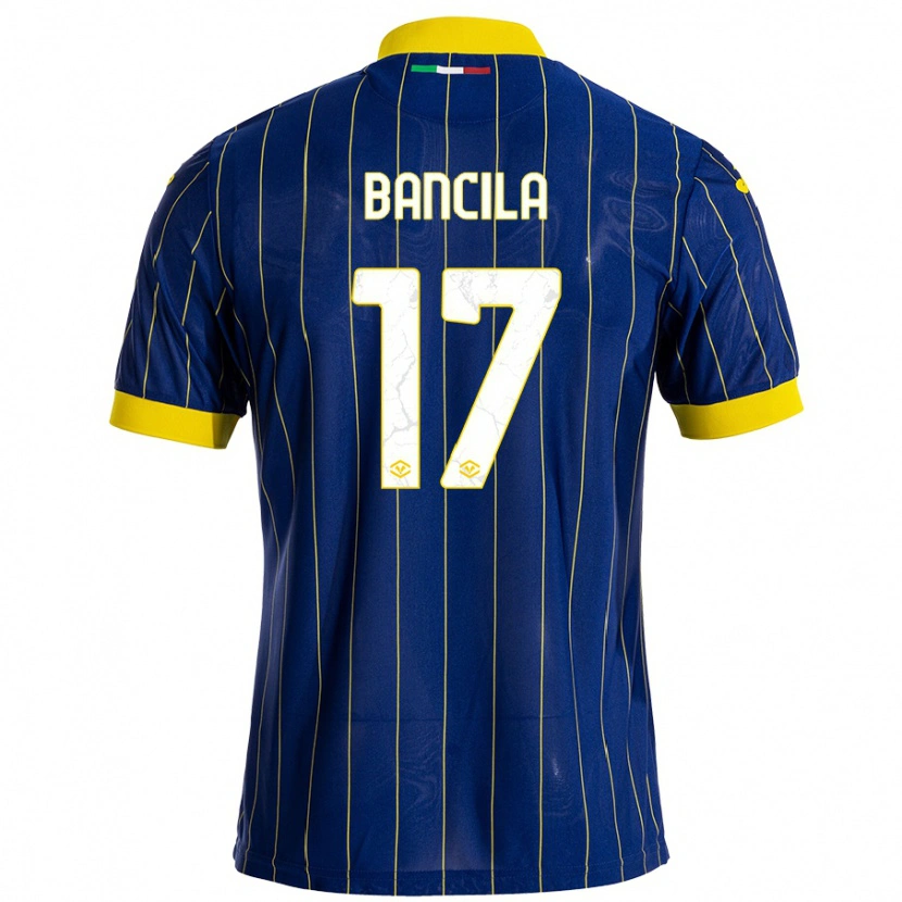 Danxen Kinderen Darius Băncilă #17 Blauw Geel Thuisshirt Thuistenue 2024/25 T-Shirt