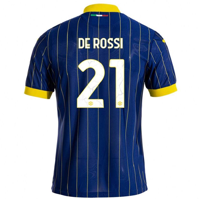 Danxen Kinderen Michele De Rossi #21 Blauw Geel Thuisshirt Thuistenue 2024/25 T-Shirt