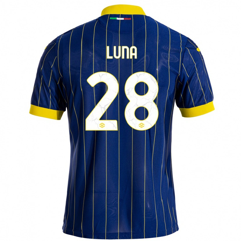 Danxen Kinderen Agustín Luna #28 Blauw Geel Thuisshirt Thuistenue 2024/25 T-Shirt