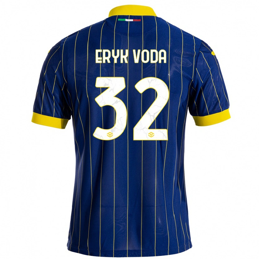 Danxen Kinderen Andrei Eryk Voda #32 Blauw Geel Thuisshirt Thuistenue 2024/25 T-Shirt