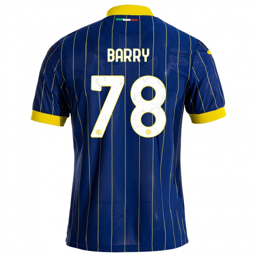 Danxen Kinderen Oumar Barry #78 Blauw Geel Thuisshirt Thuistenue 2024/25 T-Shirt