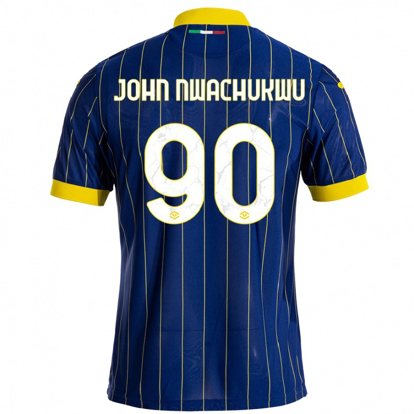 Danxen Kinderen Samuel John Nwachukwu #90 Blauw Geel Thuisshirt Thuistenue 2024/25 T-Shirt