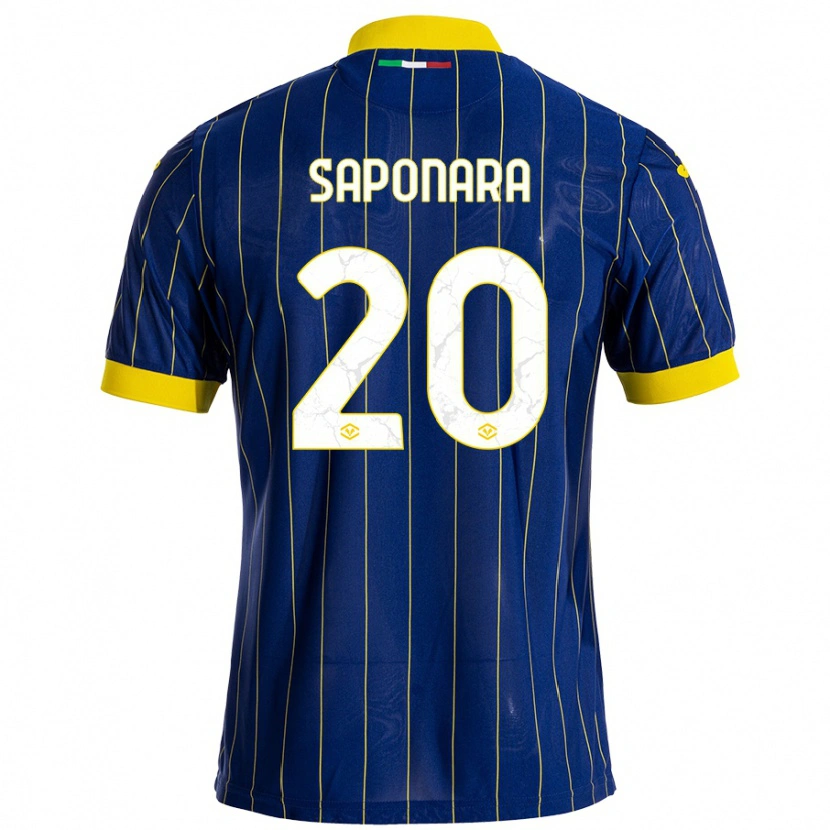 Danxen Kinderen Riccardo Saponara #20 Blauw Geel Thuisshirt Thuistenue 2024/25 T-Shirt