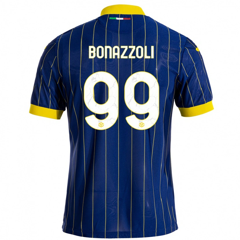 Danxen Kinderen Federico Bonazzoli #99 Blauw Geel Thuisshirt Thuistenue 2024/25 T-Shirt