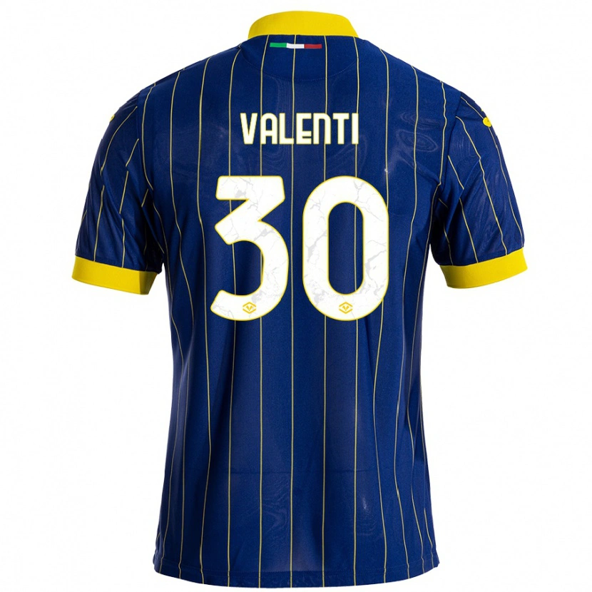 Danxen Kinderen Francesco Valenti #30 Blauw Geel Thuisshirt Thuistenue 2024/25 T-Shirt