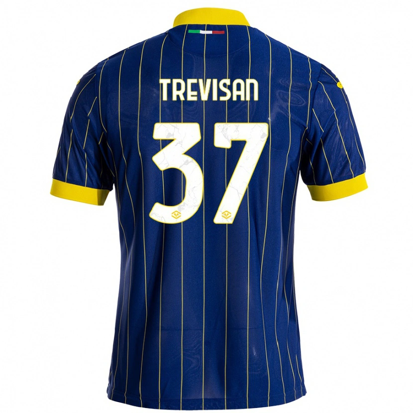 Danxen Kinderen Michael Trevisan #37 Blauw Geel Thuisshirt Thuistenue 2024/25 T-Shirt