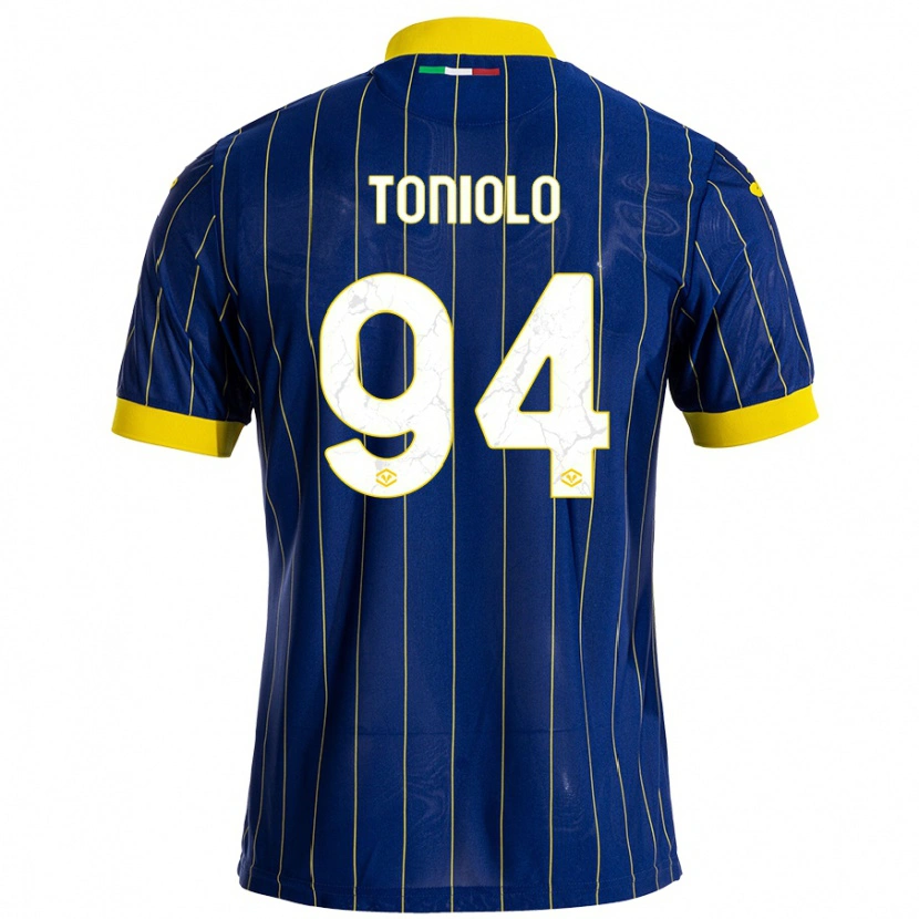 Danxen Kinderen Giacomo Toniolo #94 Blauw Geel Thuisshirt Thuistenue 2024/25 T-Shirt