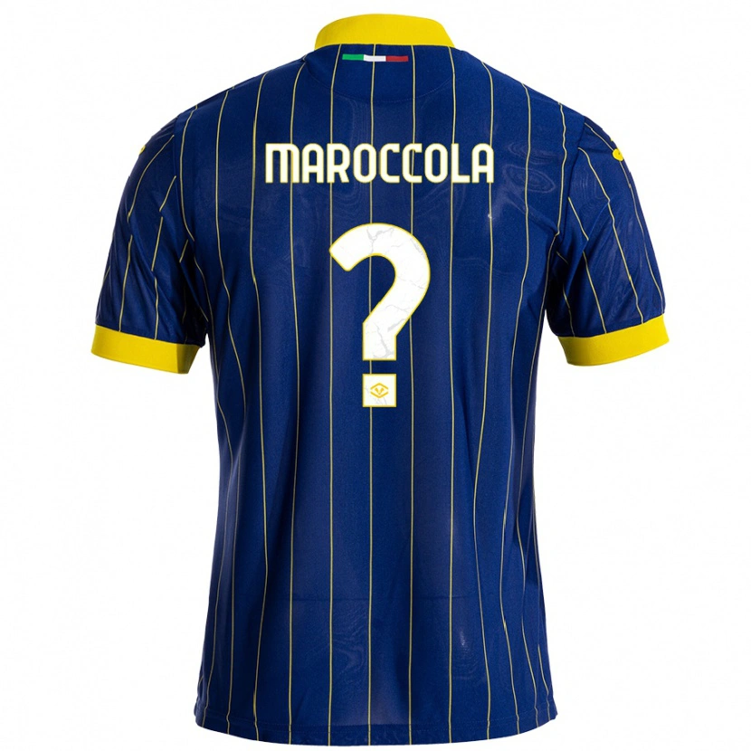 Danxen Kinderen Francesco Maroccola #0 Blauw Geel Thuisshirt Thuistenue 2024/25 T-Shirt