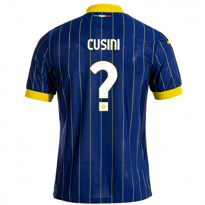 Danxen Kinderen Christian Cusini #0 Blauw Geel Thuisshirt Thuistenue 2024/25 T-Shirt