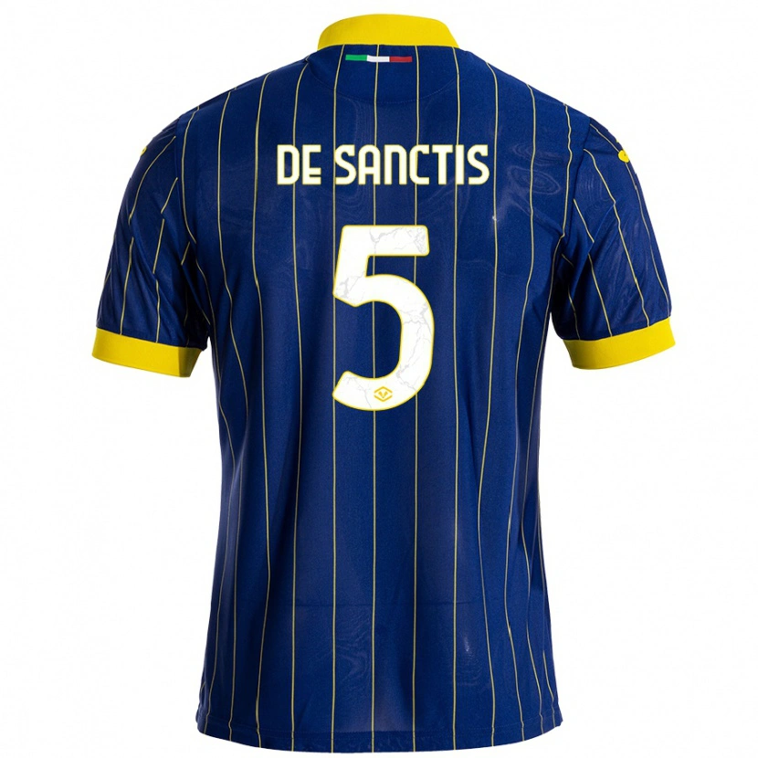 Danxen Kinderen Aurora De Sanctis #5 Blauw Geel Thuisshirt Thuistenue 2024/25 T-Shirt