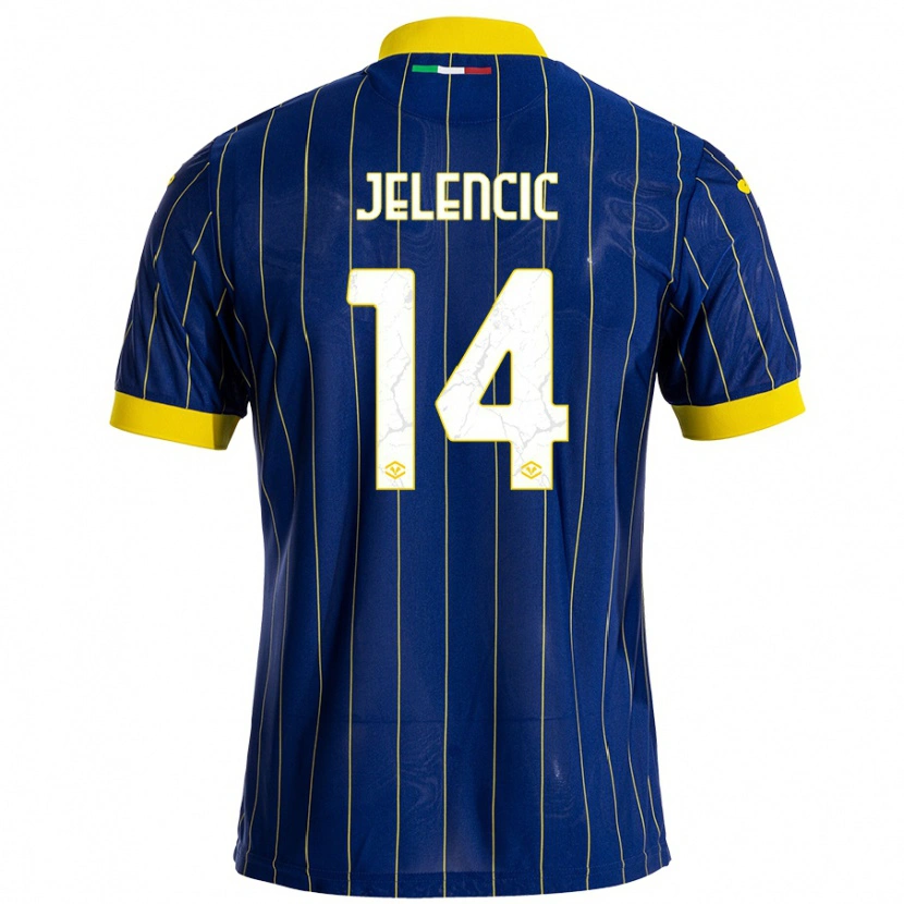 Danxen Kinderen Ana Jelencic #14 Blauw Geel Thuisshirt Thuistenue 2024/25 T-Shirt