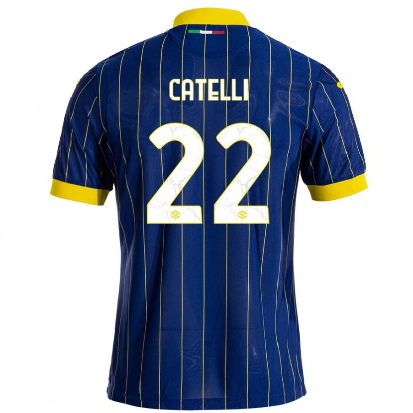 Danxen Kinderen Anna Catelli #22 Blauw Geel Thuisshirt Thuistenue 2024/25 T-Shirt