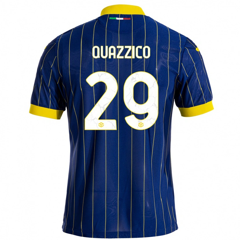 Danxen Kinderen Francesca Quazzico #29 Blauw Geel Thuisshirt Thuistenue 2024/25 T-Shirt