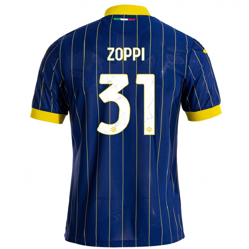 Danxen Kinderen Sofia Zoppi #31 Blauw Geel Thuisshirt Thuistenue 2024/25 T-Shirt