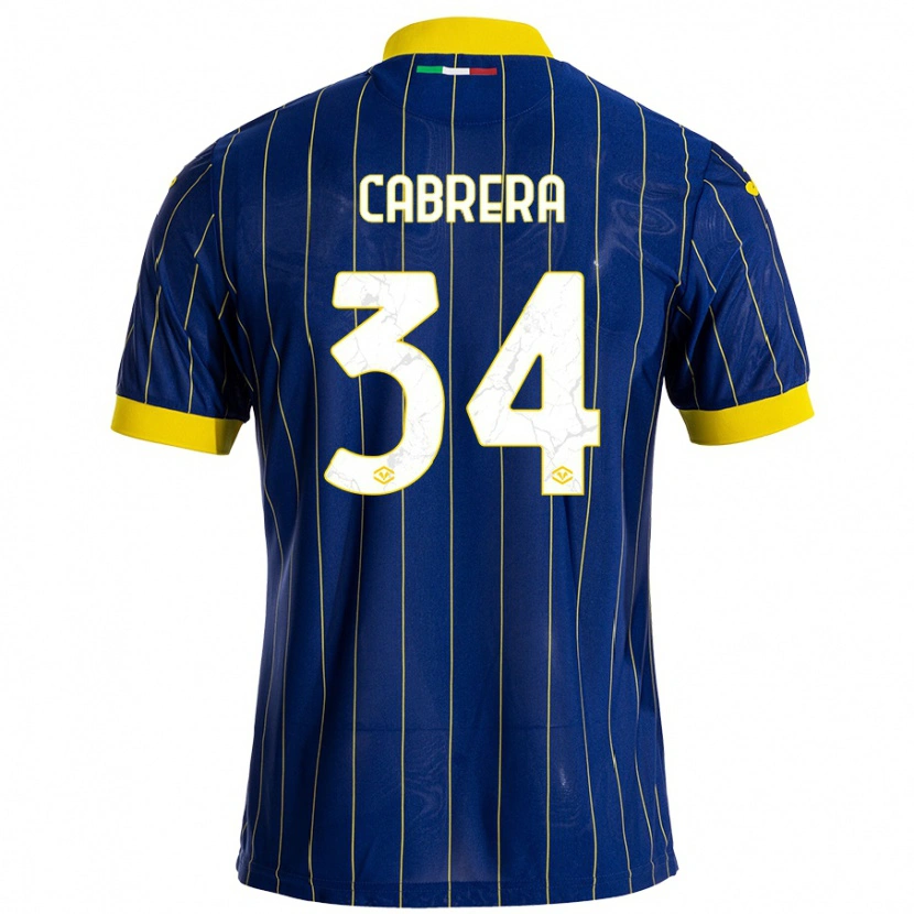 Danxen Kinderen Ilena Cabrera #34 Blauw Geel Thuisshirt Thuistenue 2024/25 T-Shirt