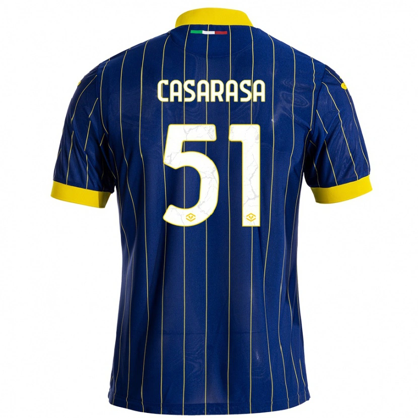 Danxen Kinderen Asia Casarasa #51 Blauw Geel Thuisshirt Thuistenue 2024/25 T-Shirt