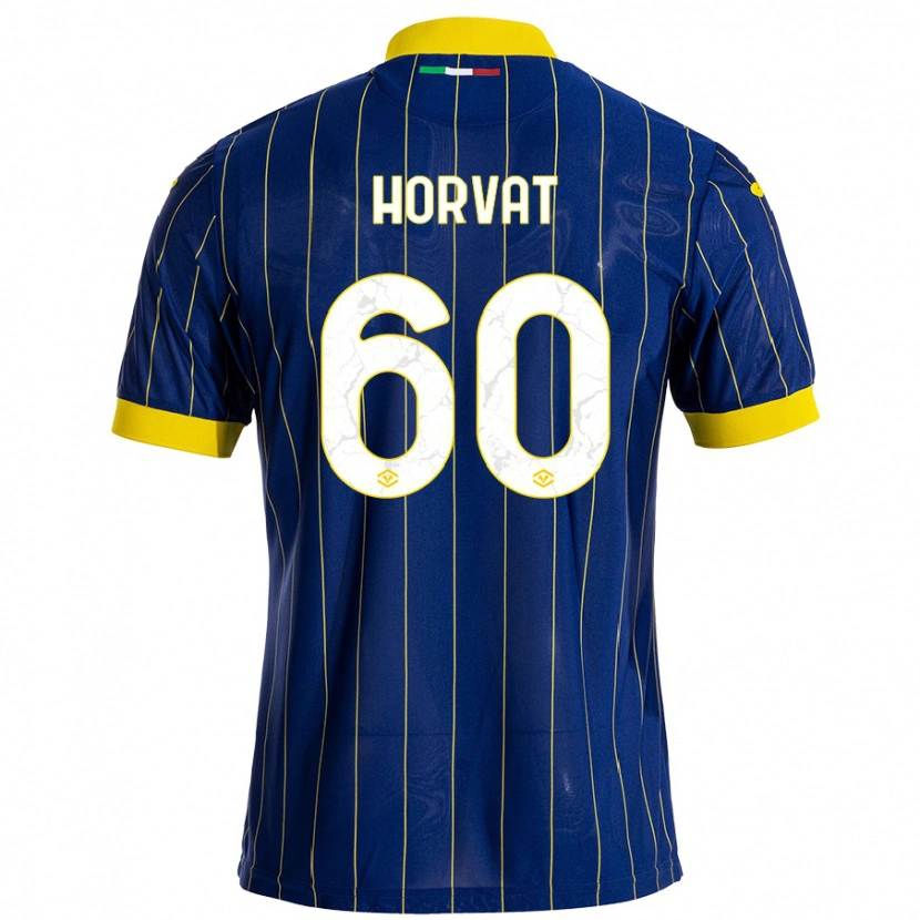 Danxen Kinderen Mihaela Horvat #60 Blauw Geel Thuisshirt Thuistenue 2024/25 T-Shirt