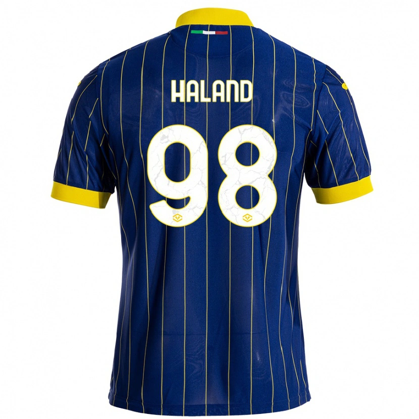 Danxen Kinderen Benedicte Iversen Håland #98 Blauw Geel Thuisshirt Thuistenue 2024/25 T-Shirt