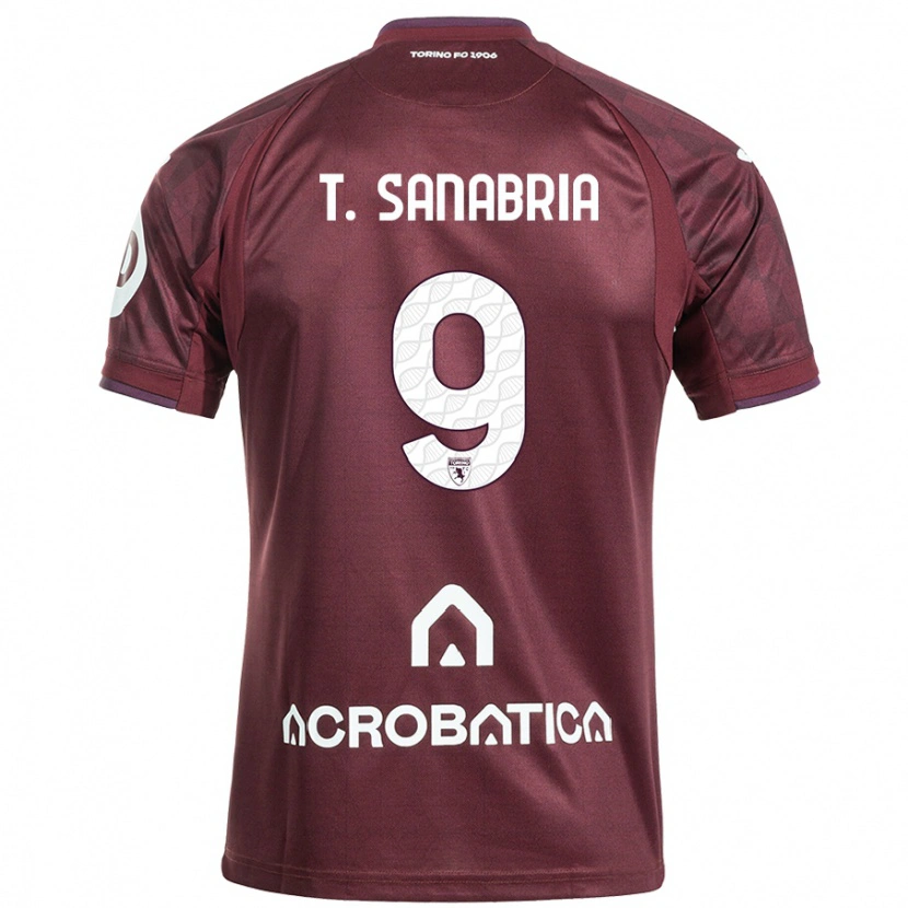 Danxen Kinderen Antonio Sanabria #9 Kastanjebruin Wit Thuisshirt Thuistenue 2024/25 T-Shirt