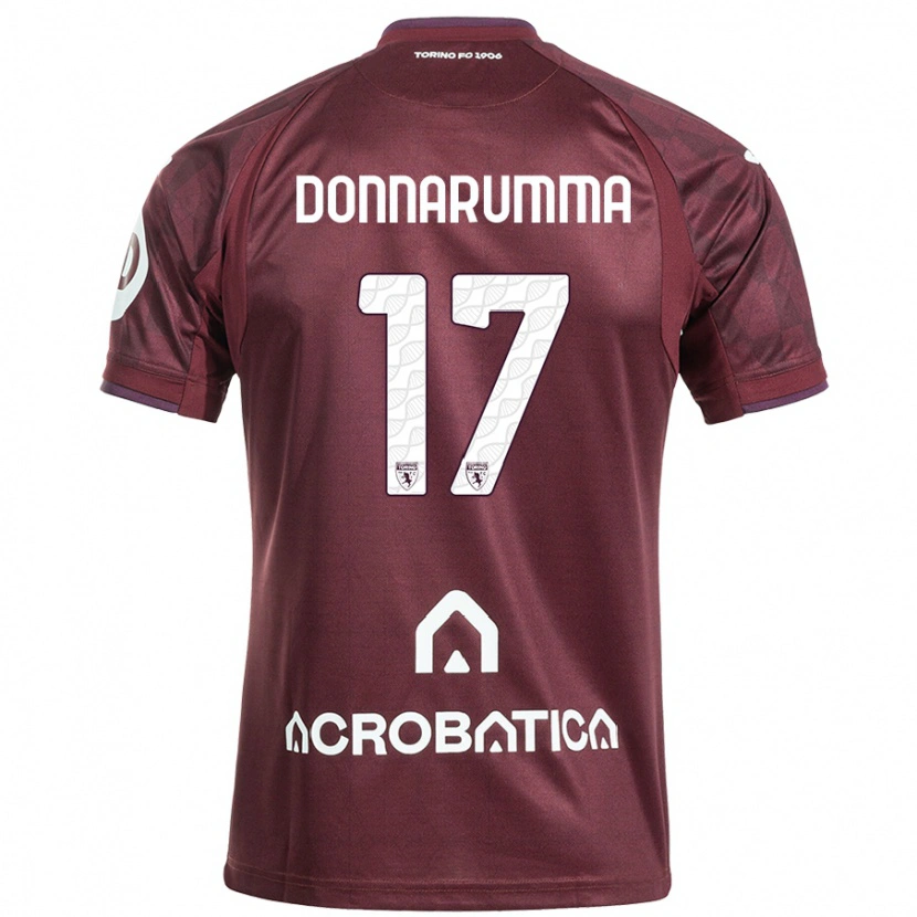 Danxen Kinderen Antonio Donnarumma #17 Kastanjebruin Wit Thuisshirt Thuistenue 2024/25 T-Shirt