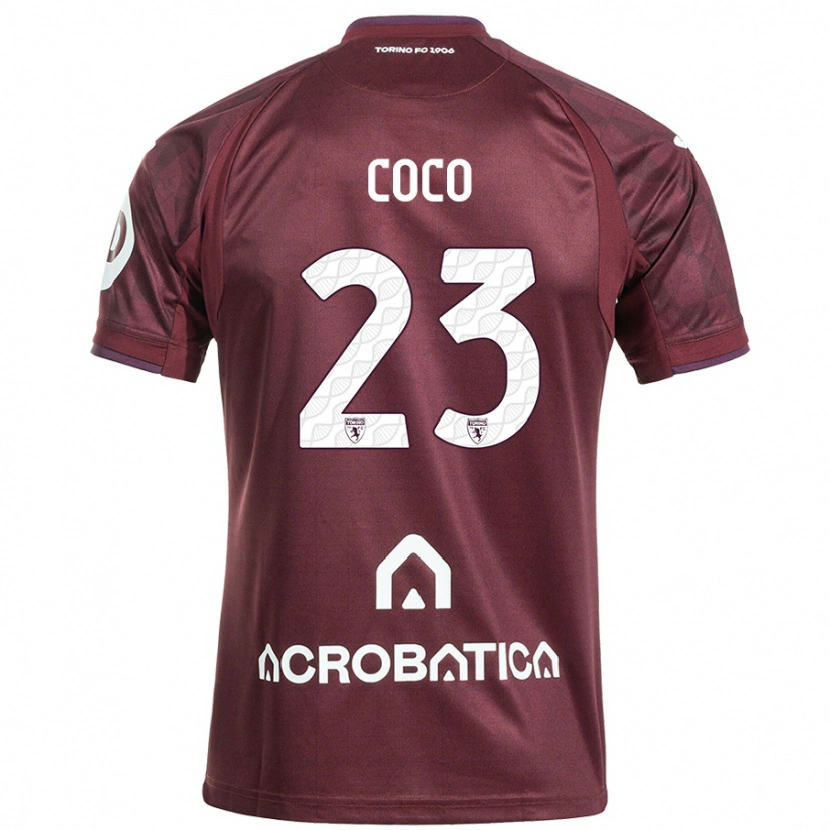 Danxen Kinderen Saúl Coco #23 Kastanjebruin Wit Thuisshirt Thuistenue 2024/25 T-Shirt