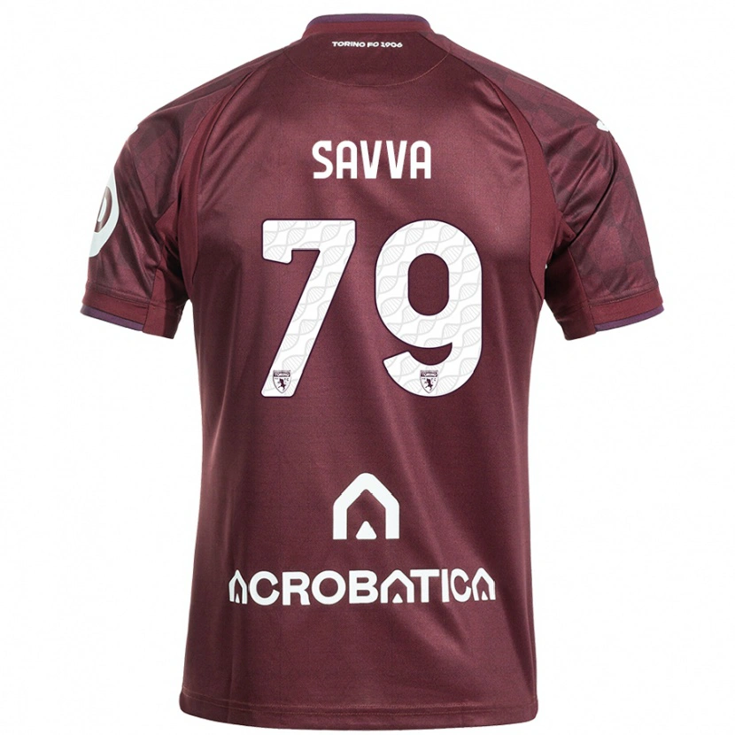 Danxen Kinderen Zanos Savva #79 Kastanjebruin Wit Thuisshirt Thuistenue 2024/25 T-Shirt